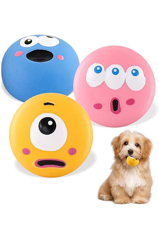 Set de Juguetes Interactivos con Sonido para Perros Pequeños - Cielbleu 3PCS Divertidos Emoticonos