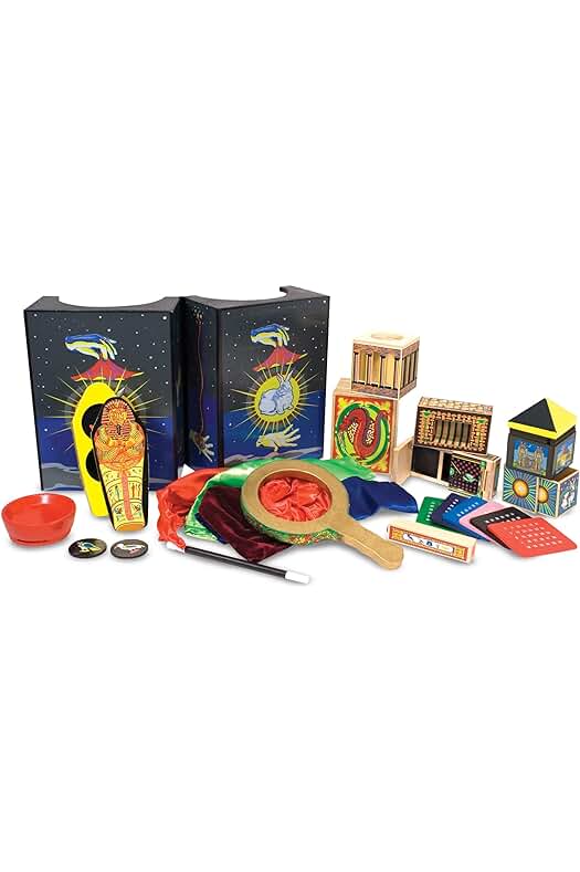 Set de magia profesional para niños de 6 a 9 años, con trucos y accesorios de madera