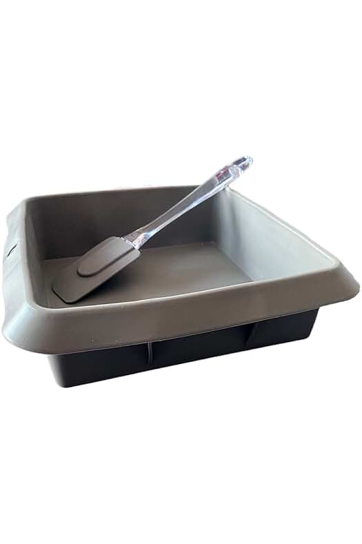 Set de Moldes Cuadrados de Silicona para Repostería - Incluye Espátula de PVC de 25 cm.