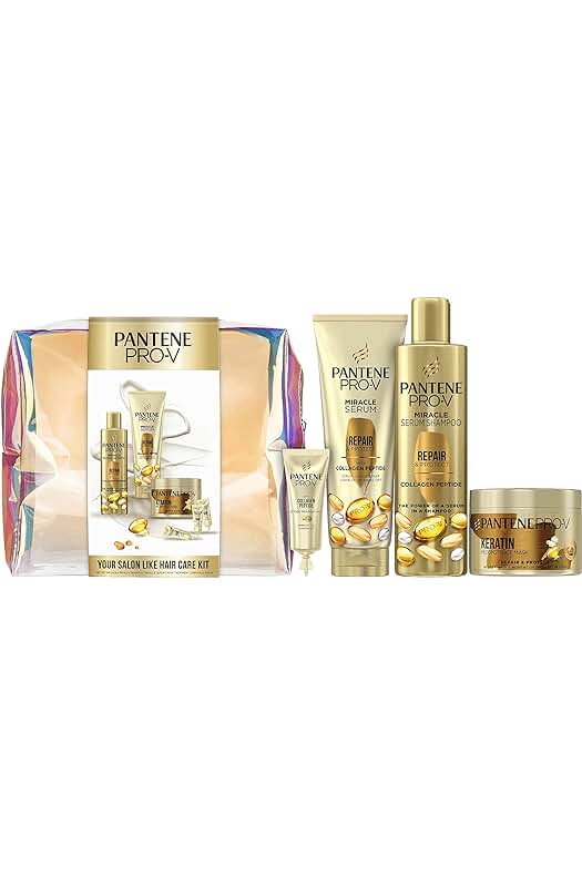 Set de Regalo Pantene para Reparación y Protección del Cabello: Champú, Acondicionador, Ampollas y Mascarilla