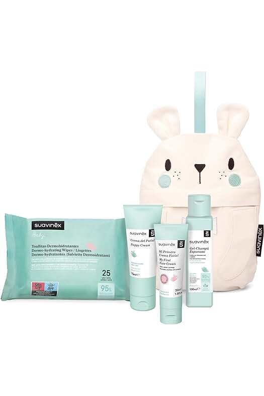 Set Regalo Neceser Bebé Suavinex con productos para cuidado e higiene del bebé recién nacido.