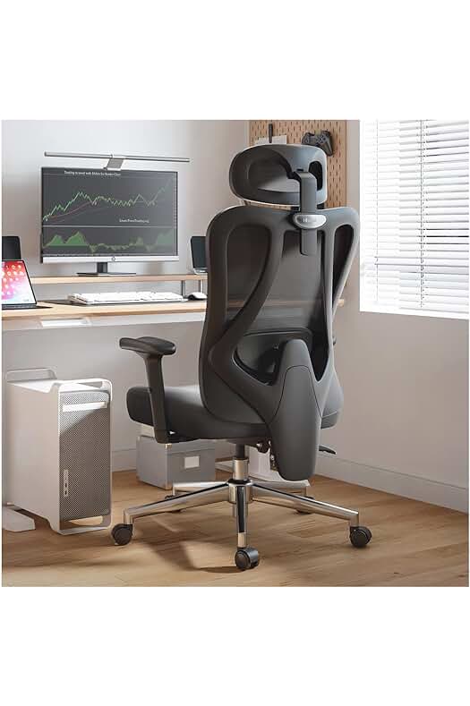 Silla de Oficina Ergonómica con Respaldo de Malla Elástica y Soporte Lumbar.