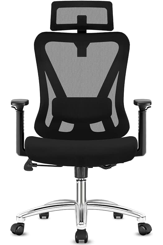 Silla de Oficina Ergonómica Durrafy: Apoyo Lumbar y Ajuste de Altura para una comodidad óptima.