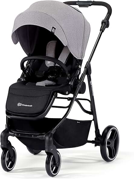 Silla de Paseo Kinderkraft VESTO: Reversible, Impermeable, Plegable, con Accesorios. Fácil de usar y cómoda.