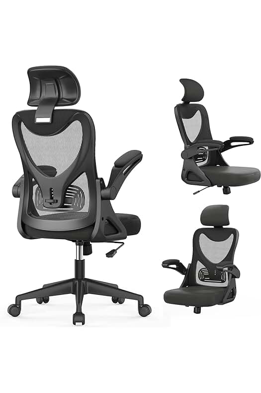 Silla ergonómica para oficina en casa con soporte lumbar ajustable y respaldo alto cómodo