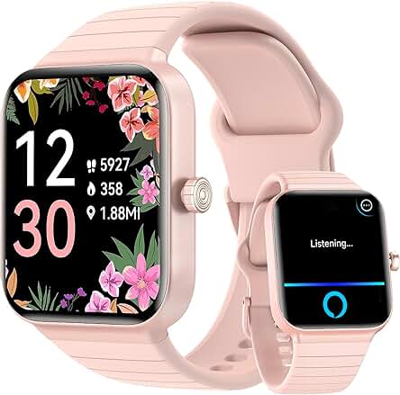 Smartwatch Mujer con Llamadas y Voz Alexa, Resistente al Agua, Seguimiento de Salud y Deportes.