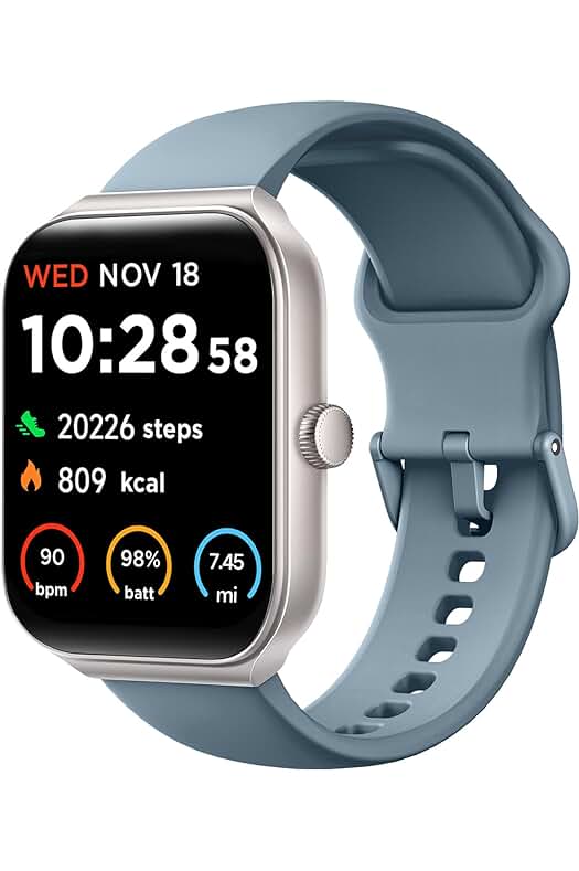 Smartwatch TOOBUR con Alexa, Pantalla 1.95 IP68 Sumergible, Llamada/Frecuencia Cardíaca/Oxígeno en Sangre/Sueño - iOS Android