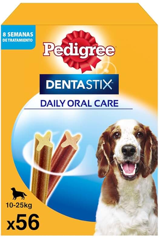 Snack Dental Pedigree Dentastix para la Higiene Oral de Perros Medianos (56ud)