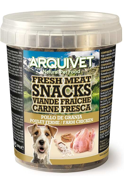 Snacks de Pollo Fresco para Perros Adultos, 300 g - Arquivet
