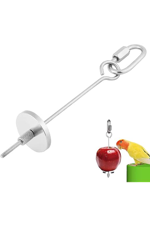 Soporte de Alimentos para Pájaros de Acero Inoxidable con Pincho de Verduras (Tamaño S)