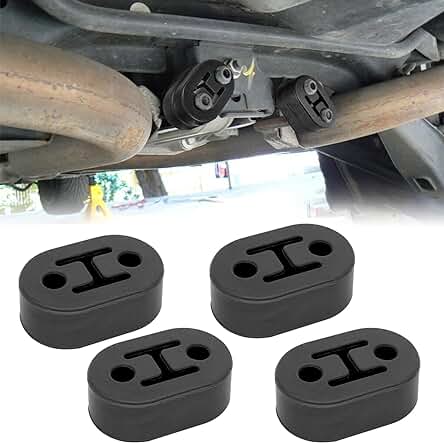 Soporte de escape para suspensión de vehículos, protección del sistema trasero - Negro (4 piezas)