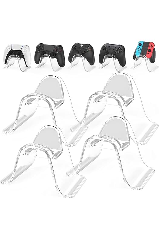 Soporte de mandos de juego universal para PS5/PS4/Xbox/Switch, transparente, juego de 4 unidades.