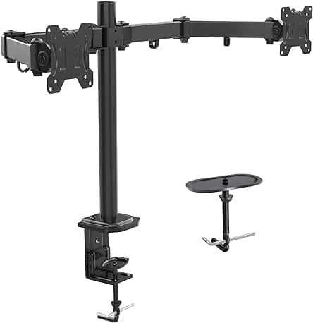 Soporte de Monitor Doble Ajustable para Monitores de 13-30 Pulgadas, VESA 75/100 mm