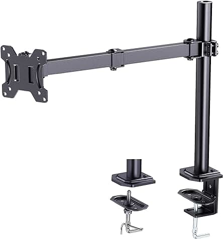 Soporte de Monitor HUANUO: Ajustable en altura, montaje VESA 75/100, capacidad de hasta 8 kg.