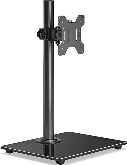 Soporte de Monitor para Pantallas de 13-32 Pulgadas, Movimiento Ajustable y Base de Vidrio Templado