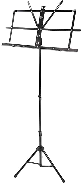 Soporte de partitura plegable Windsor 050151-BK: práctico y portátil para músicos en movimiento.