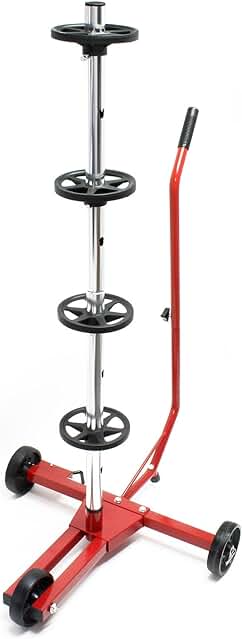 Soporte horizontal portátil para almacenar neumáticos de vehículos y coches.