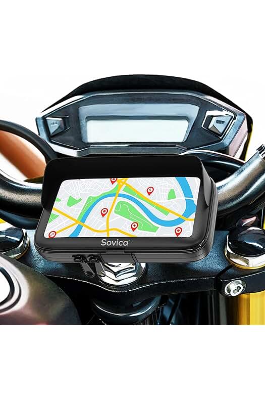 Soporte impermeable para móvil de moto con visera para smartphones de hasta 7.5.