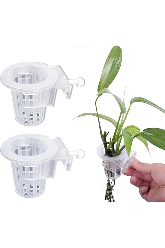 Soporte para plantas acuáticas: Jardineras acuapónicas transparentes para cultivar y decorar paisajes acuáticos.