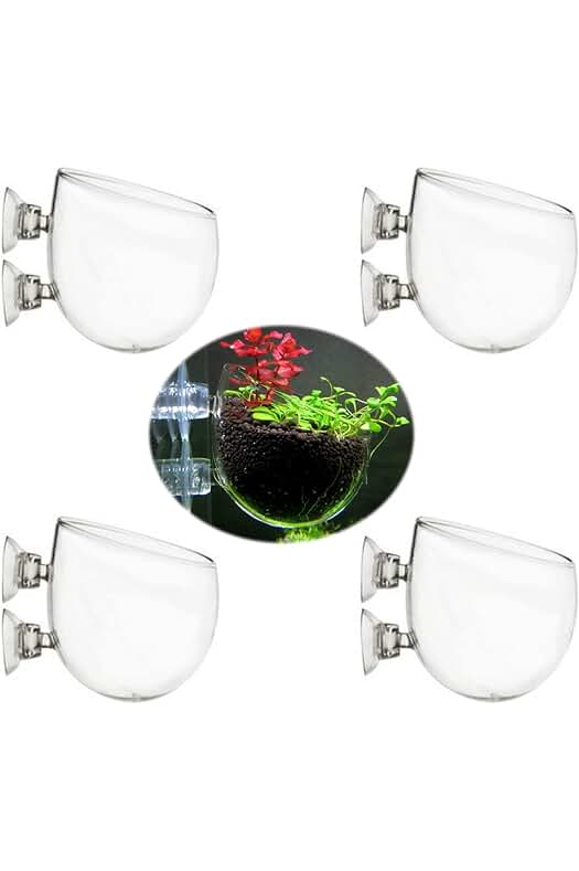 Soporte para Plantas Acuáticas para Acuario - 4 pcs Macetas de Hierbas de Agua