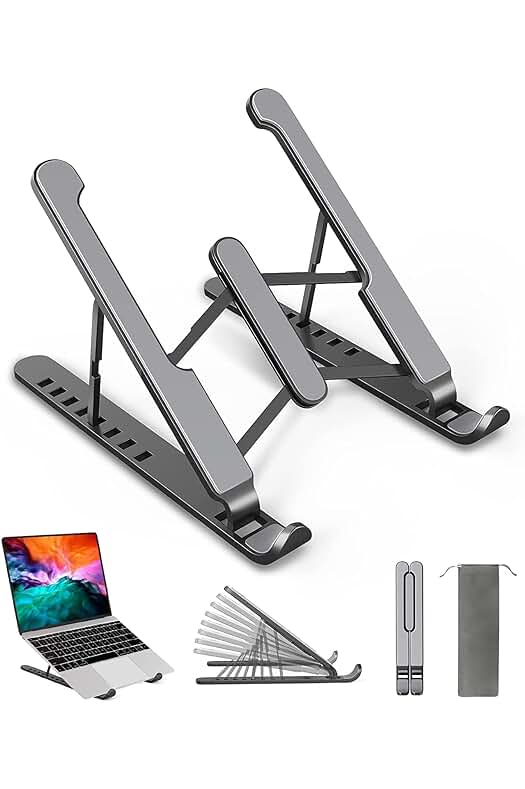Soporte portátil ajustable: Eleva y ventila tu laptop con comodidad y seguridad.