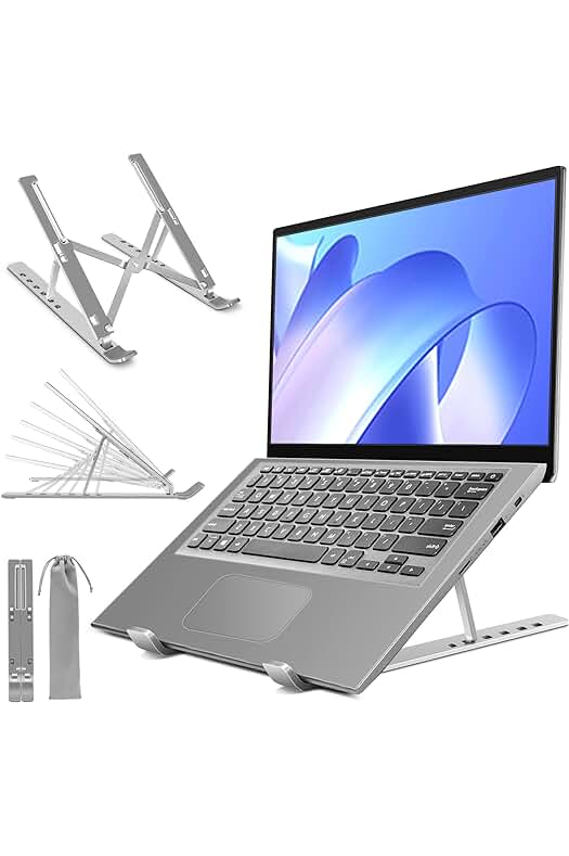 Soporte Portátil de Aleación de Aluminio con 6 Ángulos Ajustables y Silicona Antideslizante