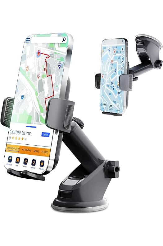 Soporte Universal para Coche con Ventosa de Gel Fuerte y Brazo Ajustable - Portentum