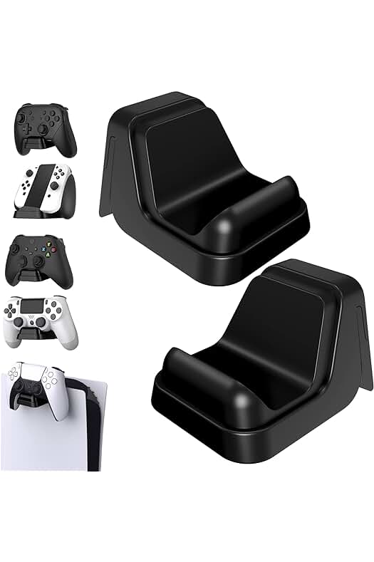 Soporte Universal para Mando y Auriculares: Organizador de Consolas y Accesorios (Negro)