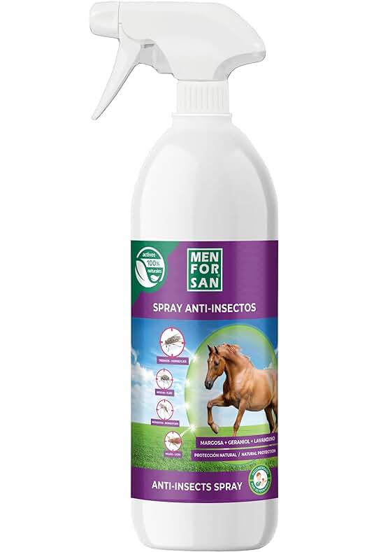 Spray Antimosquitos para Caballos con Margosa, Geraniol y Lavandino - MENFORSAN 750ml