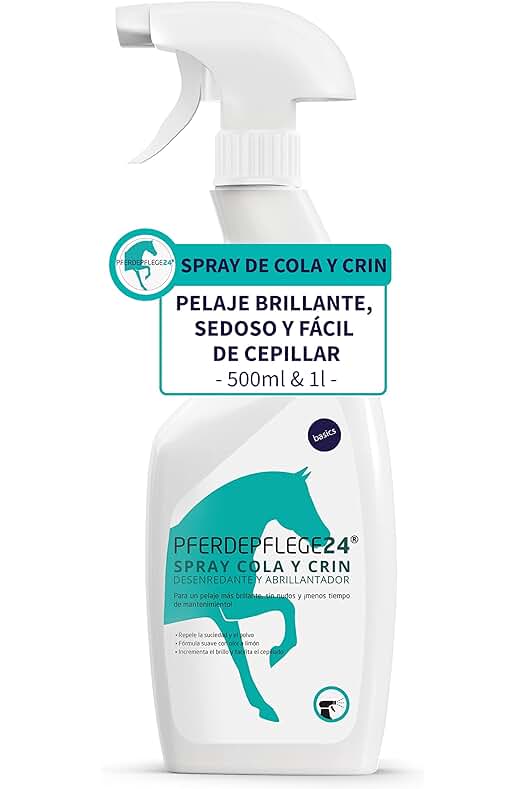 Spray desenredante y abrillantador para caballos - PFERDEPFLEGE24, cuidado del pelaje sin agresiones.