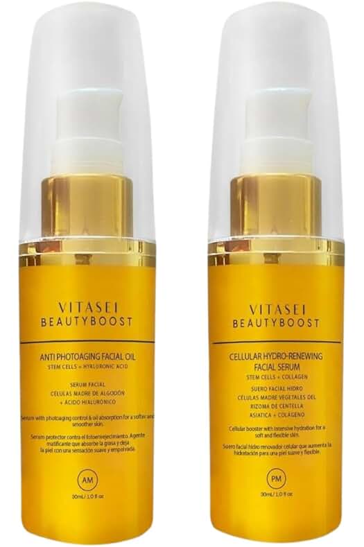Sérum Facial Antienvejecimiento con Células Madre, Ácido Hialurónico, Colágeno y Protección Solar - 30ml