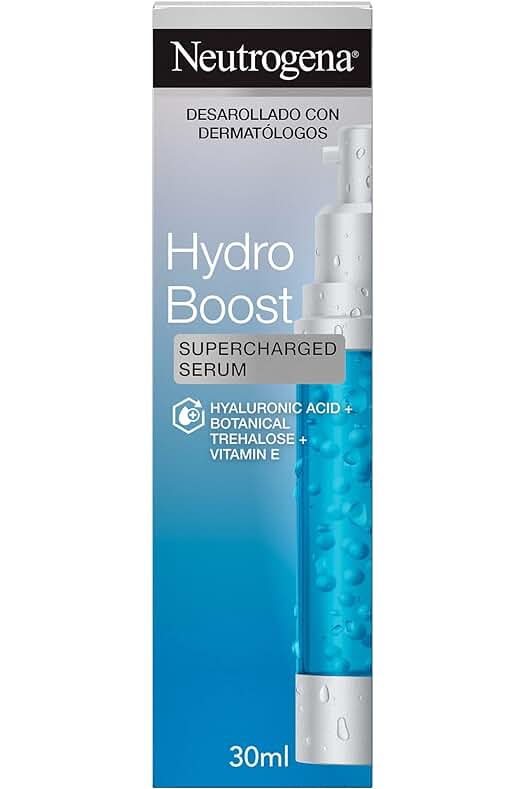 Sérum Facial Neutrogena Hydro Boost con Ácido Hialurónico y vitamina E, Hidratación y Revitalización Cutánea.