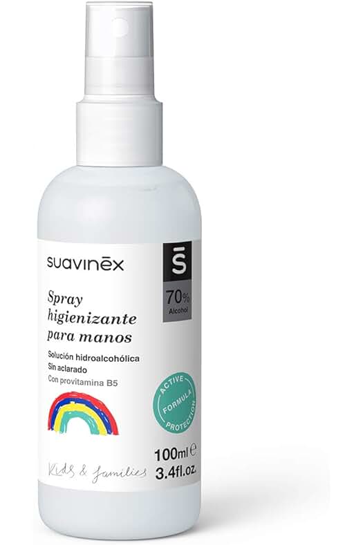 Suavinex, Spray Higienizante Sin Aclarado para Niños y Familia. Solución Hidroalcohólica, 100 ml