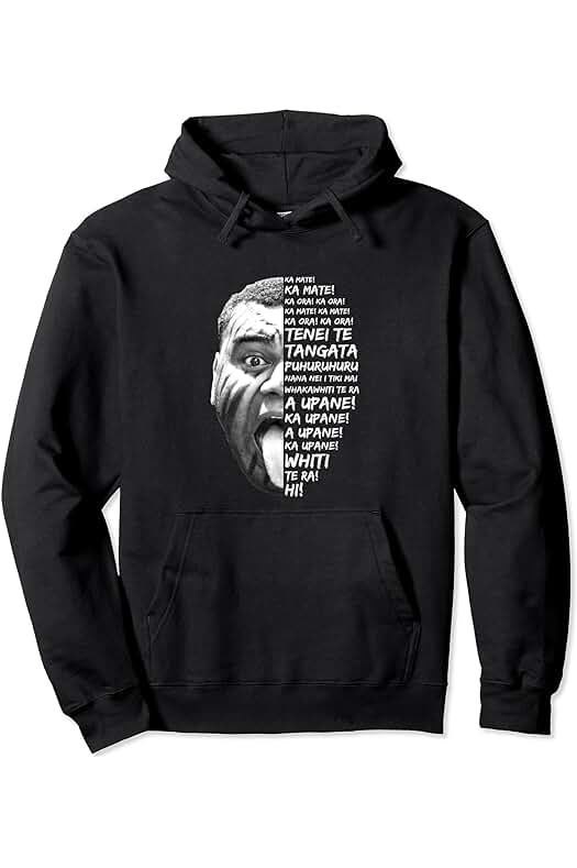 Sudadera con capucha Haka New Zealand Maori: estilo y comodidad para aficionados al rugby.