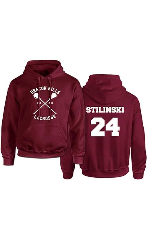 Sudadera Unisex Teen Wolf Beacon Hills Lacrosse Hoodie S/M/L/XL/XXL - Wine Red