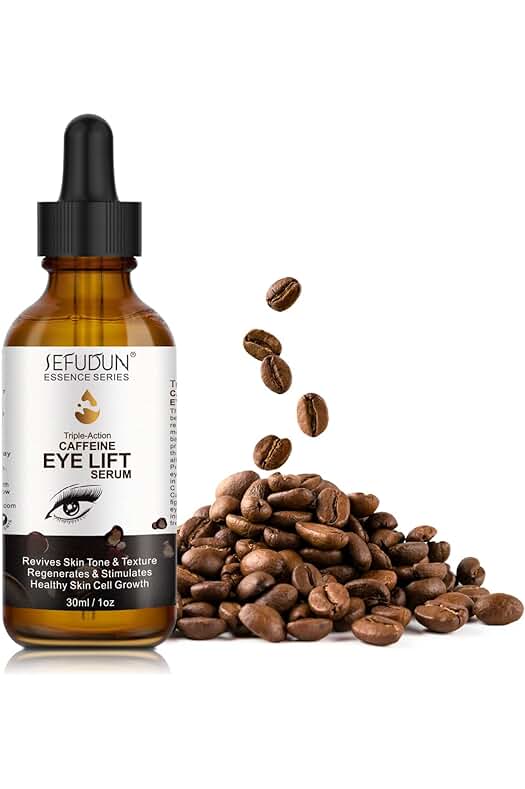 Suero Levanta-ojos con Cafeína: Reduce Hinchazón, Ojeras y Arrugas - 1 oz / 30 ml.