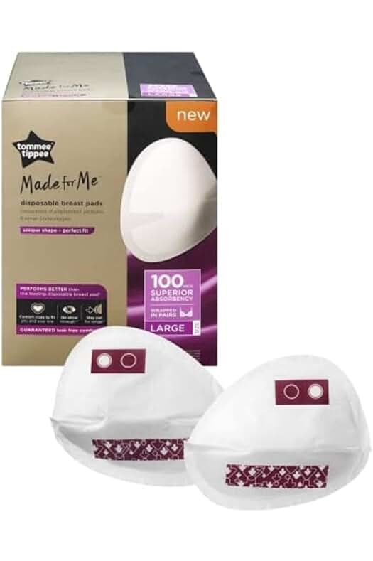 Super Absorbent Tommee Tippee Breast Pads: Stay Leak-Free with Contoured Softness, Pack of 100