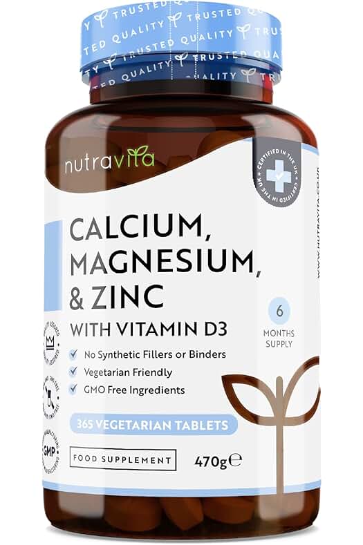 Suplemento de Calcio - Tabletas Vegetarianas para fortalecer huesos y sistema inmunológico