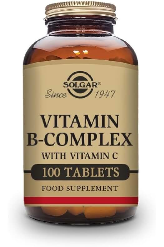 Suplemento de Vitamina B-complex con Vitamina C para energía y apoyo inmunológico - 100 tabletas