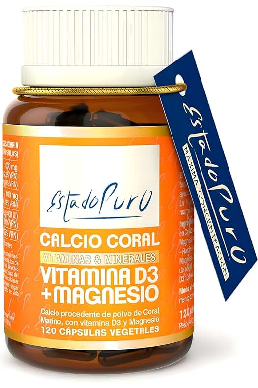Suplemento Óseo y Articular con Calcio Coral Marino y Vitamina D3 | 120 Cápsulas Vegetales