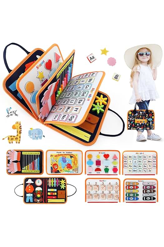 Tablero Sensorial Montessori para Desarrollar Habilidades Motoras Finas en Niños de 1 a 5 Años