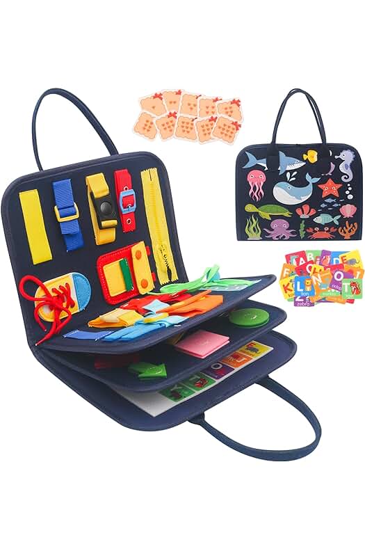 Tablero Sensorial Montessori para Niños: Juguete Educativo de Vestir para Niños de 3-4 Años