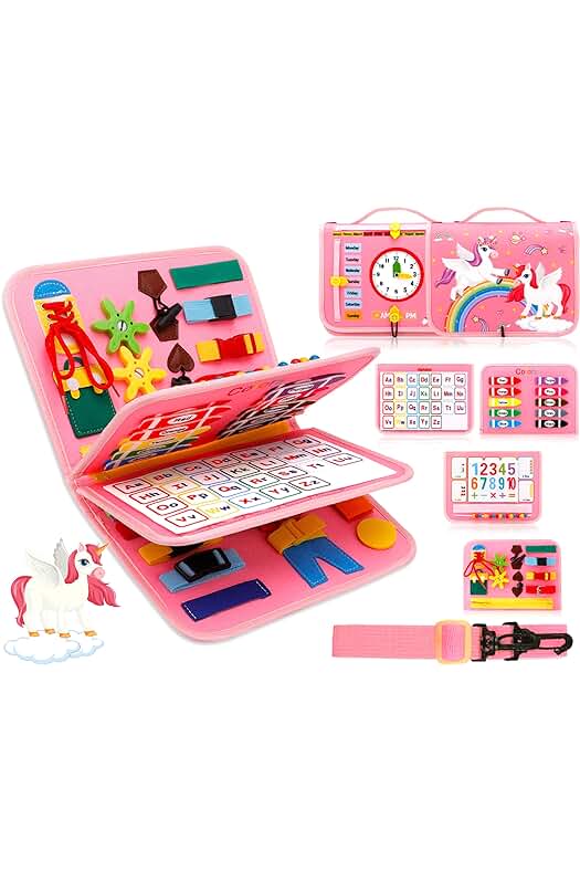 Tablero Sensorial Montessori para Niños: Juguetes Educativos Portátiles, 1-3 Años, 4 Capas