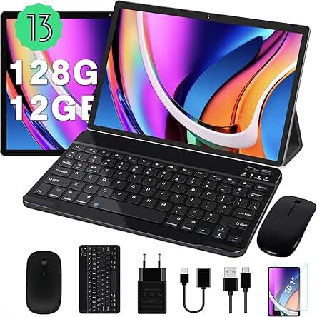 Tablet Android 10 Pulgadas con Gran Almacenamiento, Batería de Larga Duración y Accesorios Incluidos