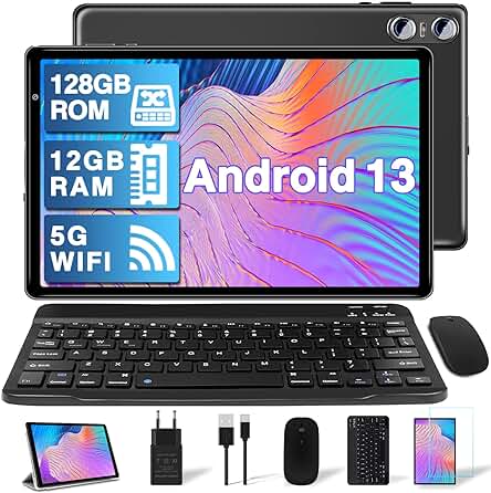 Tablet Android YESTEL de 10 pulgadas con 12GB de RAM y 128GB de almacenamiento