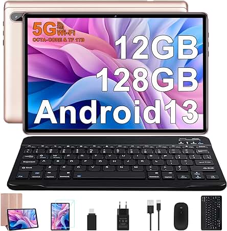 Tablet de 10 pulgadas con sistema Android, procesador Octa-Core y gran capacidad de almacenamiento.