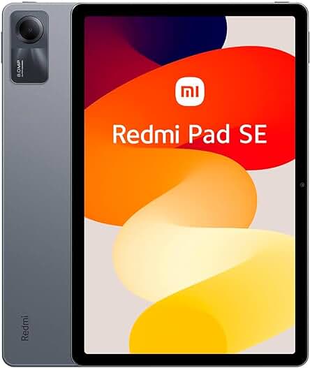 Tablet Xiaomi Redmi Pad SE: Potente rendimiento y amplio almacenamiento en color negro.