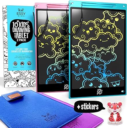 Tableta de dibujo magnética para niños de Essy Kids - 2 unidades de 10 pulgadas.