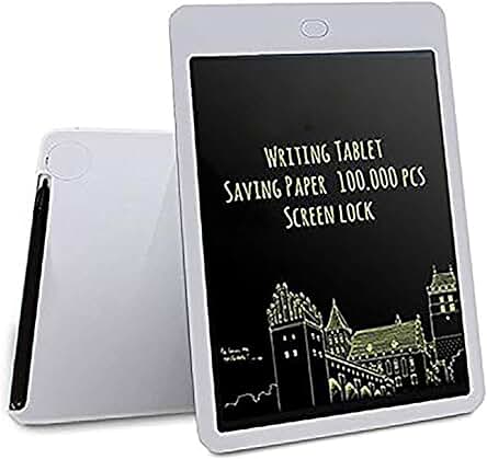 Tableta de escritura digital para niños y diseñadores - Pantalla LCD de 12, color blanco.