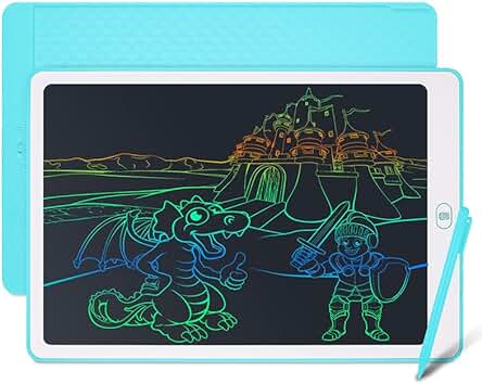 Tableta de Escritura LCD para Niños con Pegatinas de Animales Gratis - Azul